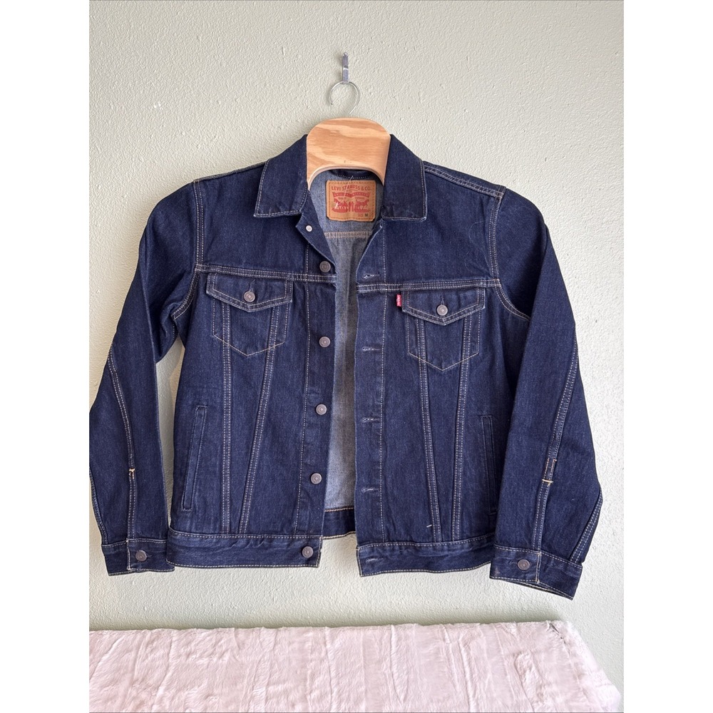 Levi's Men's Trucker Dark Blue Denim Jacket Rocker, Biker, Cowboy,Rodeo New M